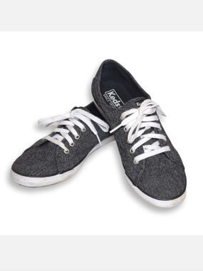 Keds Coursa Heathered Black Shoes Lace Up Casual Fabric Sneakers Womens Size 8